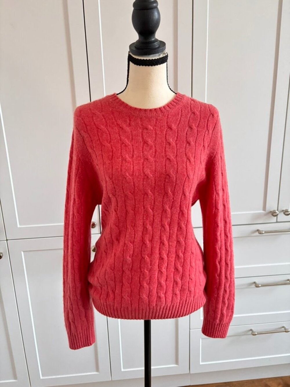Brooks Brothers 4-Ply Italian Cashmere Cable Knit Sweater | Size M | Rose | Knit